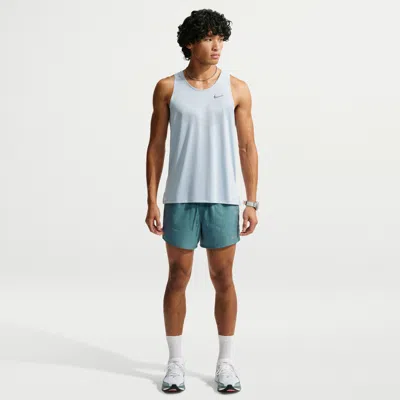 Nike Men's Stride Dri-fit Winterized 5" Brief-lined Running Shorts In Blue