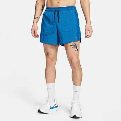 Nike Men's Stride Running Division Dri-fit 5" Brief-lined Shorts In Court Blue/black