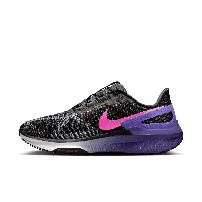 Nike Men's Structure 25 Road Running Shoes In Black