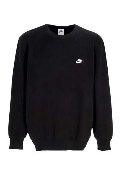 Nike Men's Sweater Club Crewneck Black/white