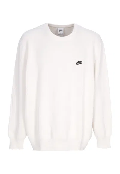 Nike Men's Sweater Club Crewneck Sail/black In White