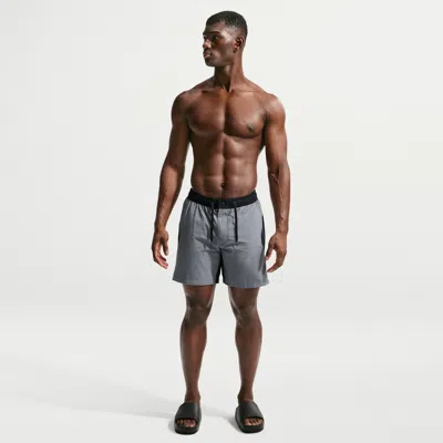 Nike Men's Swim 7" Fully Lined Volley Short In Gray