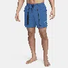 Nike Rip-stop Check Swim Shorts With 3 Pockets In Blue