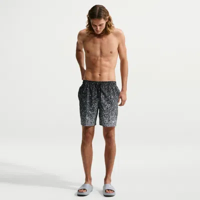 Nike Men's Swim Breaker 7" Brief-lined Volley Short In Black