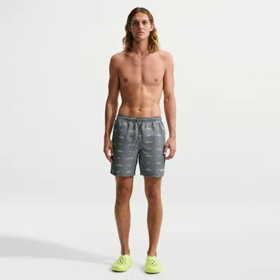 Nike Men's Swim Breaker 7" Brief-lined Volley Short In Grey