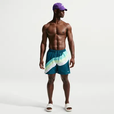 Nike Men's Swim Breaker 7" Fully Lined Volley Short In Blue