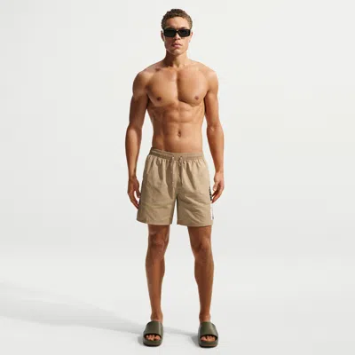 Nike Men's Swim Breaker 7" Fully Lined Volley Short In Brown