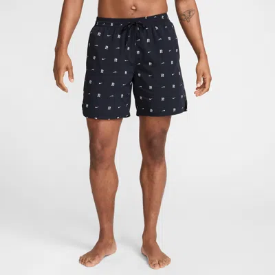 Nike Men's Swim Breaker 7" Fully Lined Volley Shorts In Black