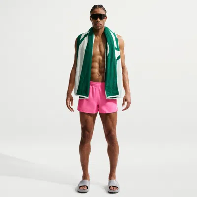 Nike Men's Swim Breaker Essential 3" Brief-lined Volley Short In Pink