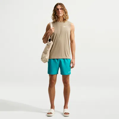 Nike Men's Swim Breaker Essential 5" Brief-lined Volley Short In Green