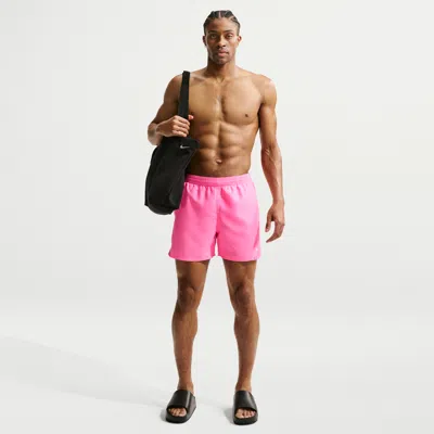 Nike Men's Swim Breaker Essential 5" Brief-lined Volley Short In Pink