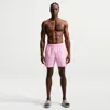 Nike Men's Swim Breaker Ripple Texture 7" Brief-lined Volley Short In Pink