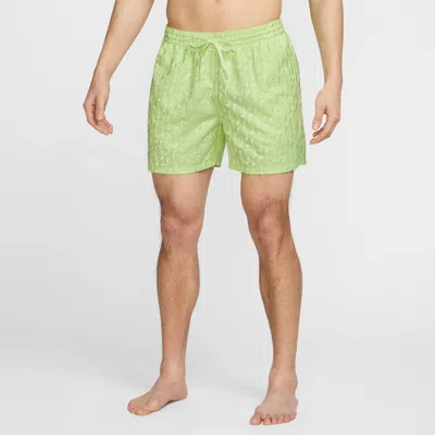 Nike Men's Swim Breaker Swoosh Logo Link 5" Fully Lined Volley Shorts In Yellow