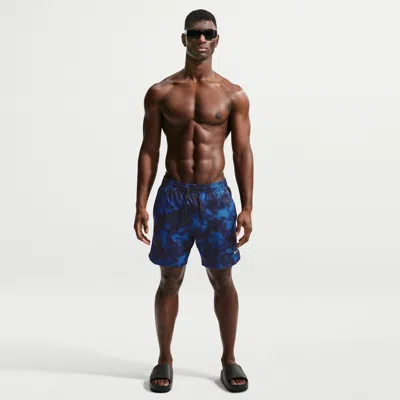 Nike Men's Swim Contend 7" Boxer Volley Short In Blue