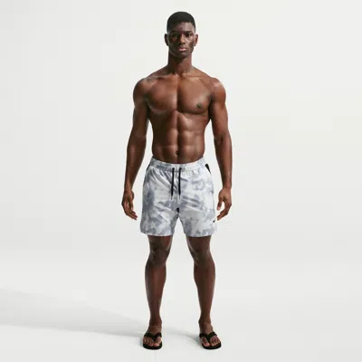 Nike Men's Swim Contend 7" Boxer Volley Short In Gray