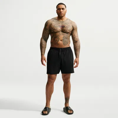 Nike Men's Swim Contend Essential 7" Brief-lined Volley Short (big & Tall) In Black