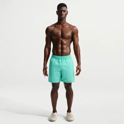 Nike Men's Swim Fadeaway Essential 7" Fully Lined Volley Short In Green