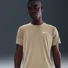 Nike Men's Swim Hydroguard Essential Dri-fit Uv Short Sleeve Top In Brown