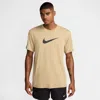 Nike Men's Swim Hydroguard Short-sleeve Top In Brown