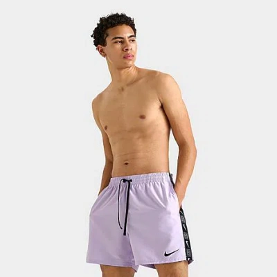 Nike Men's Swim Tape Logo 5" Volley Shorts In Violet Mist