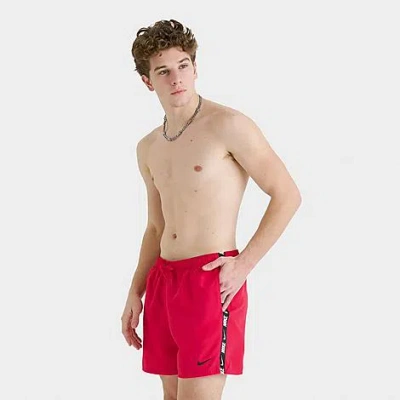 Nike Men's Swim Tape Volley Shorts In Gray