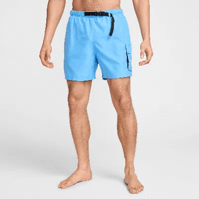 Nike Men's Swim Voyage 5" Brief-lined Cargo Shorts In Blue
