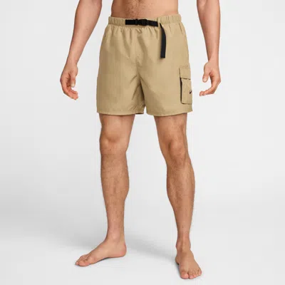 Nike Men's Swim Voyage 5" Brief-lined Cargo Shorts In Brown