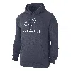 Nike Men's Swoosh Club Fleece Baseball Pullover Hoodie In Blue