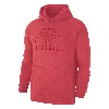 Nike Men's Swoosh Club Fleece Football Pullover Hoodie In Red