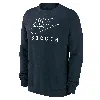 Nike Men's Swoosh Club Fleece Soccer Pullover Crew-neck Sweatshirt In Blue