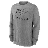 Nike Men's Swoosh Club Fleece Soccer Pullover Crew-neck Sweatshirt In Grey