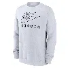Nike Men's Swoosh Club Fleece Soccer Pullover Crew-neck Sweatshirt In White