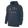 Nike Men's Swoosh Club Fleece Tennis Pullover Hoodie In Blue