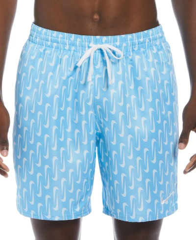 Nike Swoosh Link 5" Swim Short In Sky, Men's At Urban Outfitters