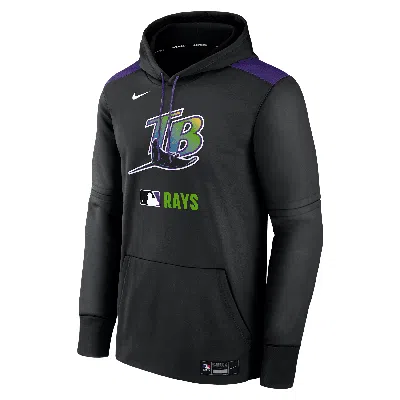Nike Men's Tampa Bay Rays Authentic Collection  Therma Mlb Pullover Hoodie In Black