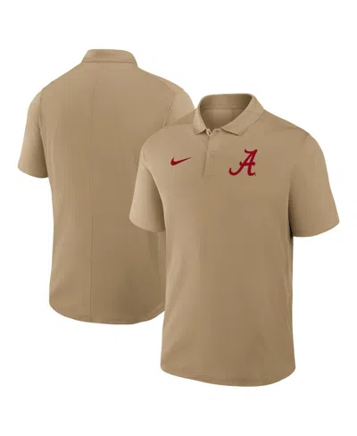 Nike Men's Tan Alabama Crimson Tide Primetime Victory Primary Logo Performance Polo Shirt In Brown