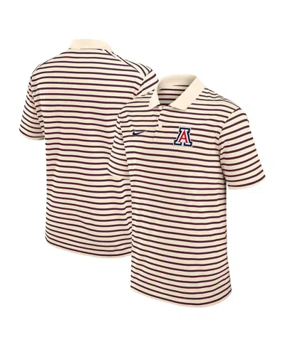 Nike Men's Tan Arizona Wildcats Solid Foundation Striped Performance Polo Shirt In Gold