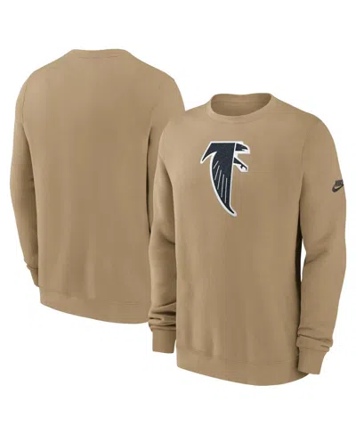NIKE MEN'S TAN ATLANTA FALCONS SWING PASS REWIND CLUB PULLOVER SWEATSHIRT