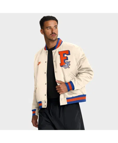 Nike Tan Florida Gators Legacy Full-snap Bomber Jacket In Multi