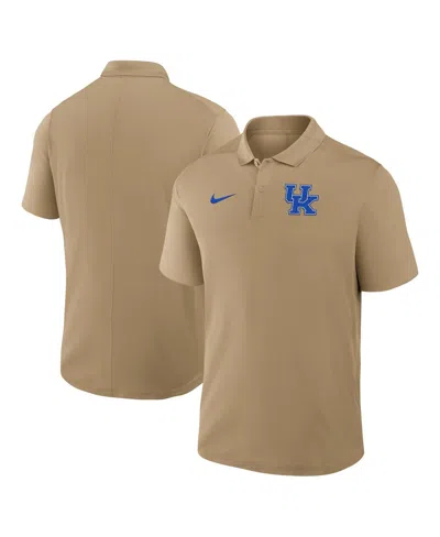 Nike Men's Tan Kentucky Wildcats Primetime Victory Primary Logo Performance Polo Shirt In Brown