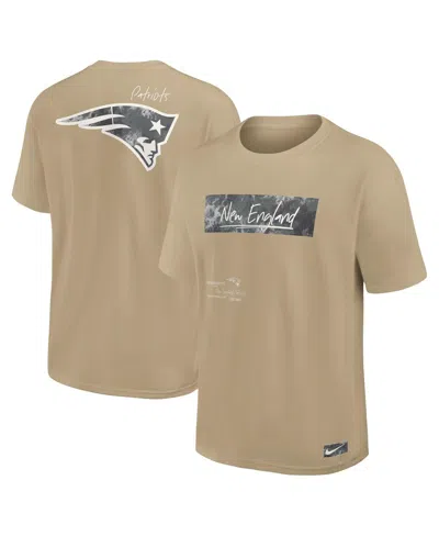 NIKE MEN'S TAN NEW ENGLAND PATRIOTS STATEMENT MAX90 T-SHIRT