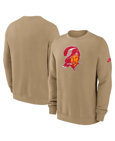 Nike Men's Tan Tampa Bay Buccaneers Swing Pass Rewind Club Pullover Sweatshirt In Brown