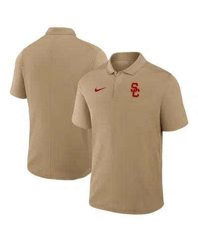 Nike Men's Tan Usc Trojans Primetime Victory Primary Logo Performance Polo Shirt