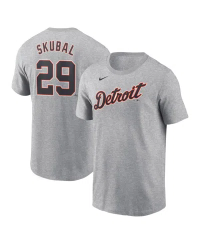 Nike Men's Tarik Skubal Gray Detroit Tigers Fuse Name Number T-shirt