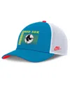 Nike Teal Boston Red Sox Neon 90s Rise Structured Performance Adjustable Trucker Hat In Blue