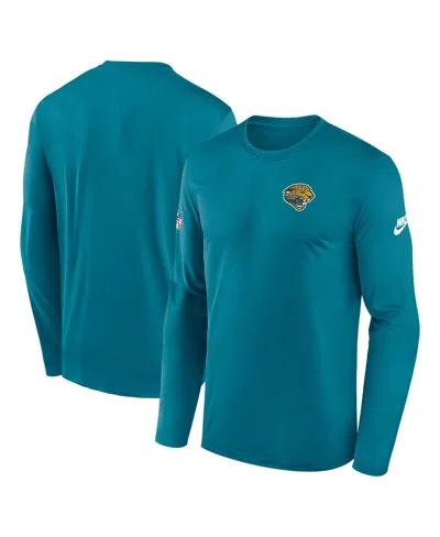 Nike Teal Jacksonville Jaguars Legend Small Logo Performance Long Sleeve T-shirt In Blue