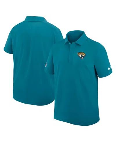 NIKE MEN'S TEAL JACKSONVILLE JAGUARS SIDELINE CITY PRIDE WOVEN PERFORMANCE POLO SHIRT
