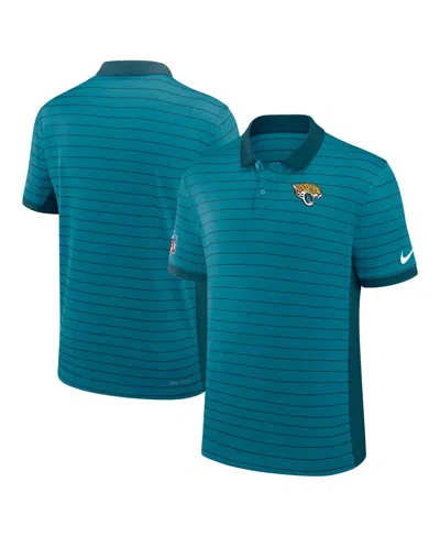 Nike Men's Teal Jacksonville Jaguars Sideline Victory Stripe Performance Polo Shirt In Blue