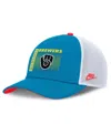 Nike Men's Teal Milwaukee Brewers Neon 90s Rise Structured Performance Adjustable Trucker Hat In Blue