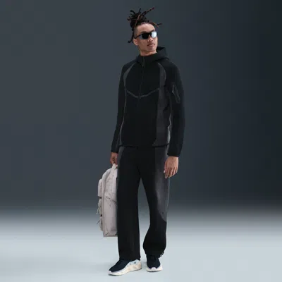 Nike Men's Tech Color-block Open-hem Fleece Pants In Black